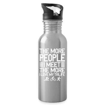 The More People I Meet Trilife - Water bottle with straw - silver - Right