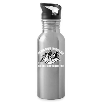 For some sports you need a ball tri - Water bottle with straw - silver - Right