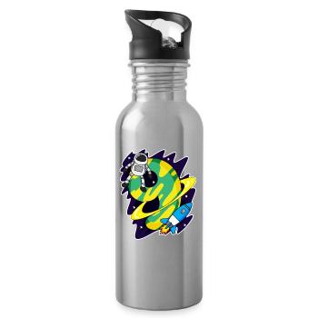 Junge 9 Jahre alt - 9. Geburtstag Geschenk - Trinkflasche mit integriertem Trinkhalm - Lightsilver - Rechts