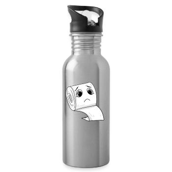 trauriges toilettenpapier - Trinkflasche mit integriertem Trinkhalm - Lightsilver - Rechts