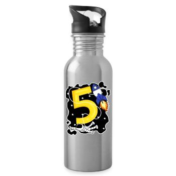 5ème anniversaire 5 ans astronaute espace - Gourde avec paille intégrée - argent clair - Droite