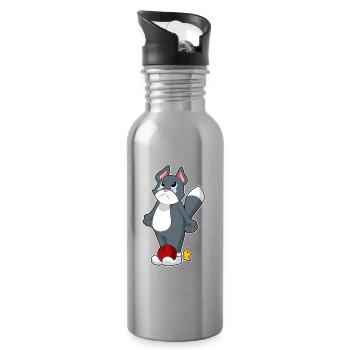 Boule de bowling pour chat - Gourde avec paille intégrée - argent clair - Droite