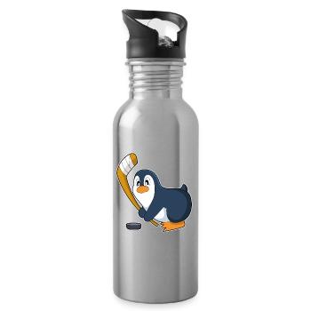 Pinguin Eishockey Eishockeyschläger - Trinkflasche mit integriertem Trinkhalm - Lightsilver - Rechts