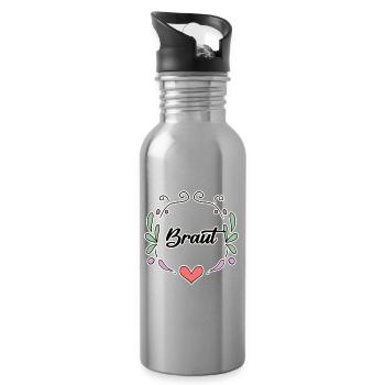 Braut Junggesellinnenabschied - Trinkflasche mit integriertem Trinkhalm - Lightsilver - Rechts