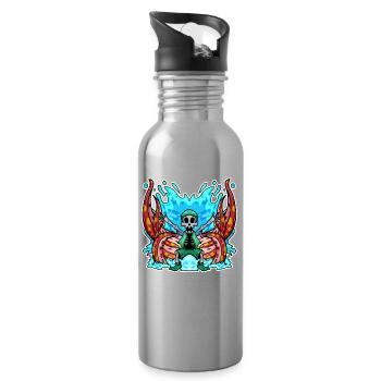 Squelette Octopus Pirate - Gourde avec paille intégrée - argent clair - Droite