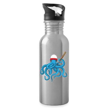 Octopus Baseball Baseball Bat - Water bottle with straw - silver - Right