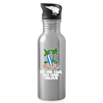 Urlaub - Trinkflasche mit integriertem Trinkhalm - Lightsilver - Rechts