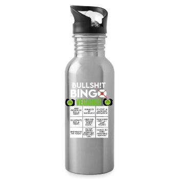 BINGO BULLSHIT VEGANER VEGAN - Trinkflasche mit integriertem Trinkhalm - Lightsilver - Rechts
