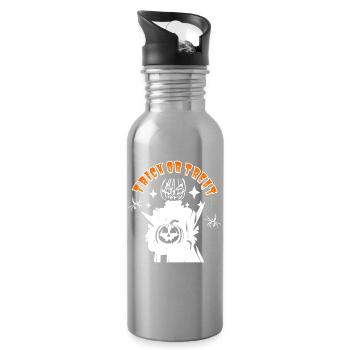 Halloween Kürbis Monster TRICK OR TREAT - Trinkflasche mit integriertem Trinkhalm - Lightsilver - Rechts