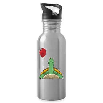 Turtle Balloon - Water bottle with straw - silver - Right