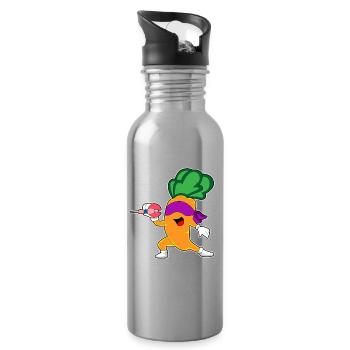 Karotte Dart Dartpfeil - Trinkflasche mit integriertem Trinkhalm - Lightsilver - Rechts