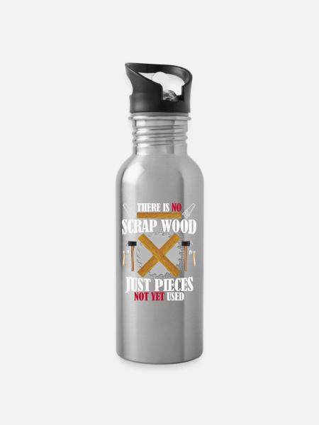 Lustiger Zimmermann Handwerker Spruch - Trinkflasche mit integriertem Trinkhalm - Lightsilver