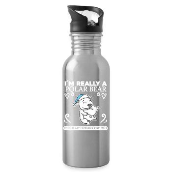 Eisbär - Trinkflasche mit integriertem Trinkhalm - Lightsilver - Rechts