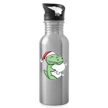 Crocodile Noël Sommeil Sommeil Sommeil Sommeil - Gourde avec paille intégrée - argent clair - Droite