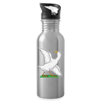 Duck Yoga Fitness Gymnastics - Water bottle with straw - silver - Right