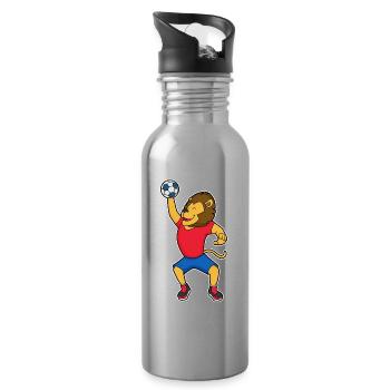 Joueur de handball de Löwe Handball - Gourde avec paille intégrée - argent clair - Droite