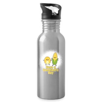 Have a corntastic day - Water bottle with straw - silver - Right
