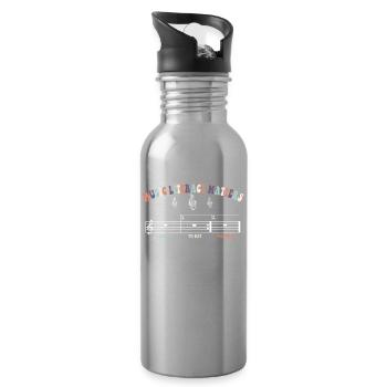 Music Literacy Matters - Trinkflasche mit integriertem Trinkhalm - Lightsilver - Rechts