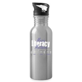 Music Literacy Matters - Water bottle with straw - silver - Right