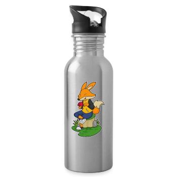 Fuchs Poker Pokerkarten - Trinkflasche mit integriertem Trinkhalm - Lightsilver - Rechts