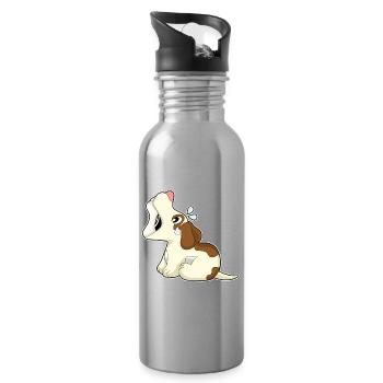Os de chien - Gourde avec paille intégrée - argent clair - Droite