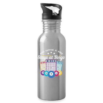 Bingo - what happens at bingo stays at bingo - Water bottle with straw - silver - Right