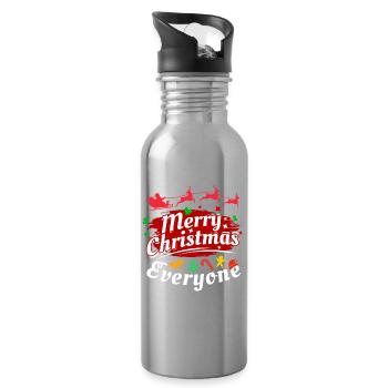 Noël, noël, noël, noël, noël, noël, noël, noël - Gourde avec paille intégrée - argent clair - Droite