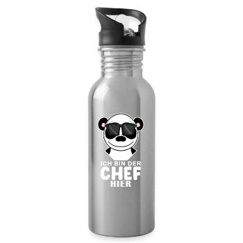 Cool Panda Chef - Trinkflasche mit integriertem Trinkhalm - Lightsilver - Rechts