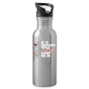 S’il s’agit de conseils et de nail art nail design - Gourde avec paille intégrée - argent clair - Droite