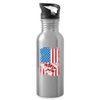 4 July Billiards - Water bottle with straw - silver - Right