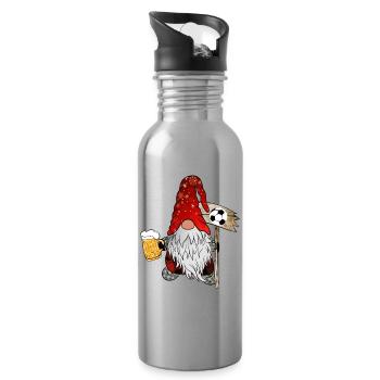Fußball und Bier Weihnachts Wichtel - Trinkflasche mit integriertem Trinkhalm - Lightsilver - Rechts