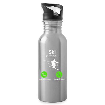 Ski ruft an - annehmen oder annehmen? - Trinkflasche mit integriertem Trinkhalm - Lightsilver - Rechts