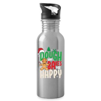 Dough What Bakes You Happy Backen - Trinkflasche mit integriertem Trinkhalm - Lightsilver - Rechts