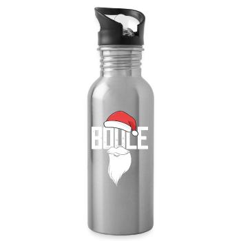 Boule Santa Tenue de pétanque pour Bouler pour boules - Gourde avec paille intégrée - argent clair - Droite