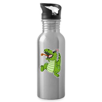 Dino Party - Gourde avec paille intégrée - argent clair - Droite