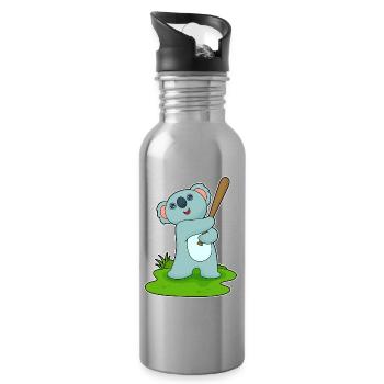 Koala Baseball Baseball Bat - Water bottle with straw - silver - Right