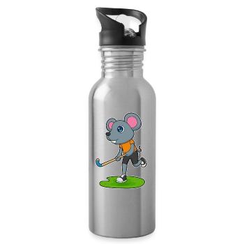 Mouse Field Hockey Field Hockey Stick - Water bottle with straw - silver - Right