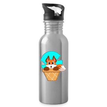 Fuchs Ice Cone - Water bottle with straw - silver - Right