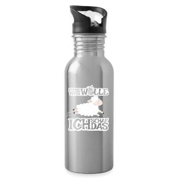 Komme was Wolle ich Schaf das - Trinkflasche mit integriertem Trinkhalm - Lightsilver - Rechts