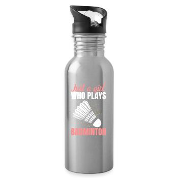 Badminton Mädchen - Trinkflasche mit integriertem Trinkhalm - Lightsilver - Rechts