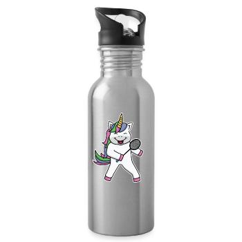 Licorne de badminton - Gourde avec paille intégrée - argent clair - Droite