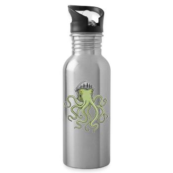 Krake Krieger Helm - Trinkflasche mit integriertem Trinkhalm - Lightsilver - Rechts