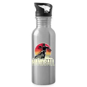 Handball Handball Player - Water bottle with straw - silver - Right