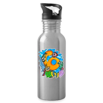 6 years fish - Water bottle with straw - silver - Right