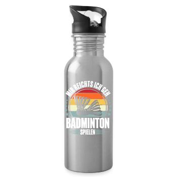 Badminton - Trinkflasche mit integriertem Trinkhalm - Lightsilver - Rechts
