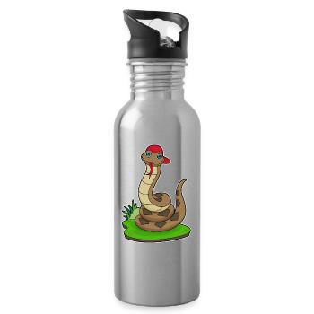 Bonnet de serpent - Gourde avec paille intégrée - argent clair - Droite