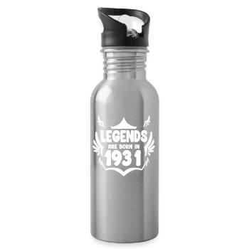 1931 - Jahrgang 1931 - Baujahr 1931 Spruch - Trinkflasche mit integriertem Trinkhalm - Lightsilver - Rechts