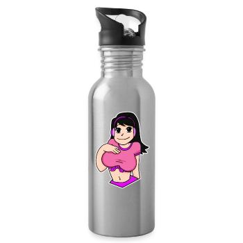 Anime - Trinkflasche mit integriertem Trinkhalm - Lightsilver - Rechts