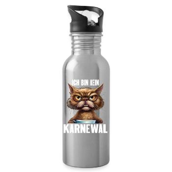 Ich Bin Kein Karnewal Anti Karneval Fasching - Trinkflasche mit integriertem Trinkhalm - Lightsilver - Rechts