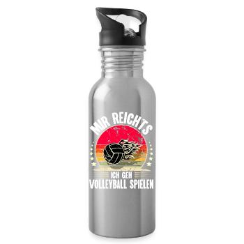 Volleyball - Trinkflasche mit integriertem Trinkhalm - Lightsilver - Rechts